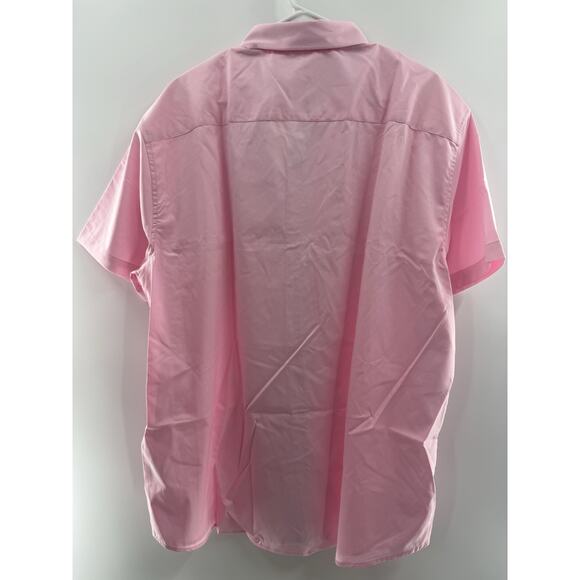 Men's Casual Button Down Shirts Wrinkle-Free Short Sleeve Business Dress Sz 2XL - Picture 2 of 11